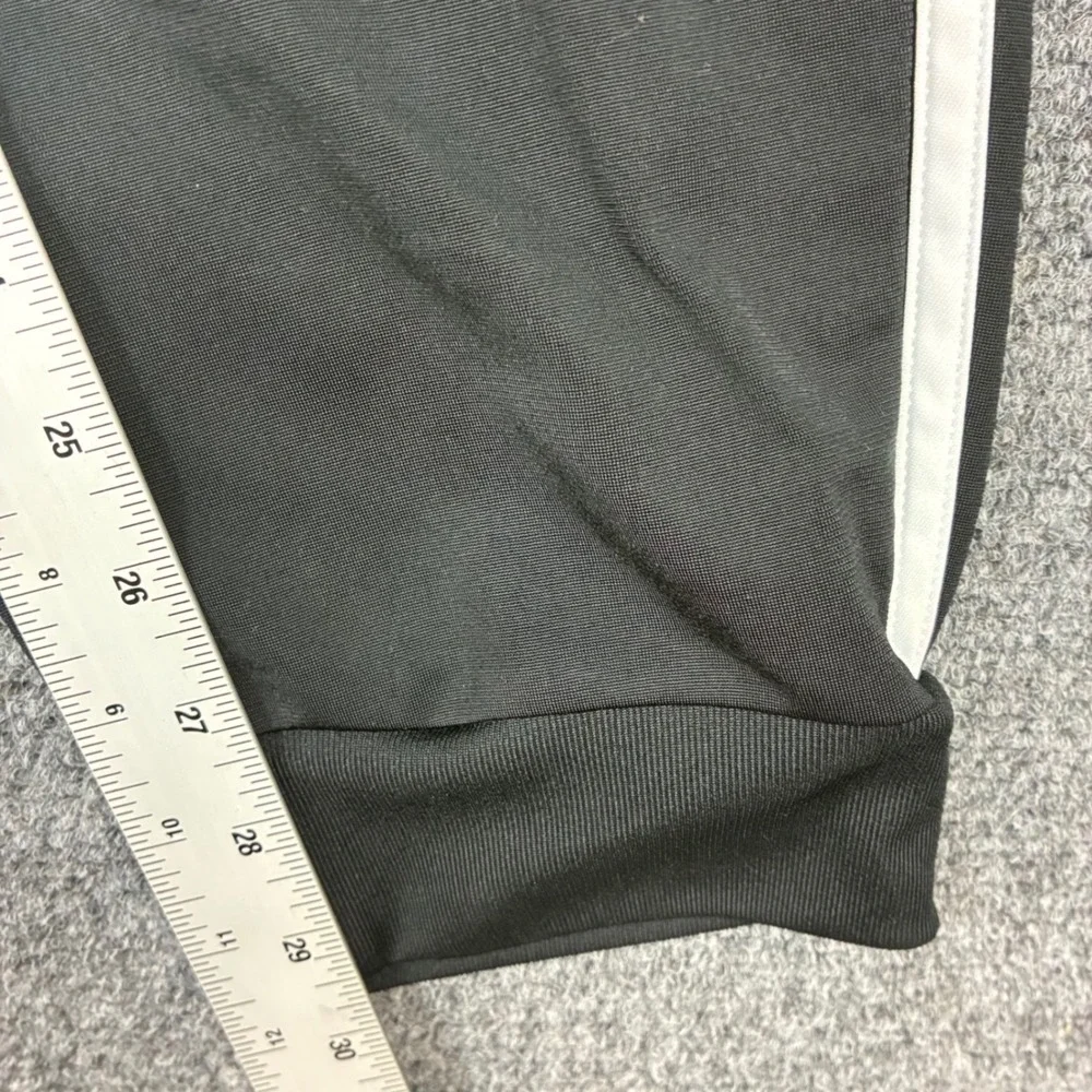 Adidas Mens Size Large 32x30 Track Pants Black White 3 Stripe Joggers